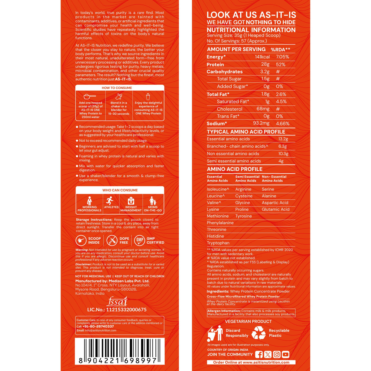 AS-IT-IS ONE Whey Concentrate