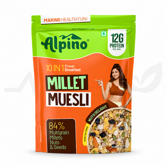 Alpino Millet Muesli — Nuts Delight, 400 g — H&H white product card