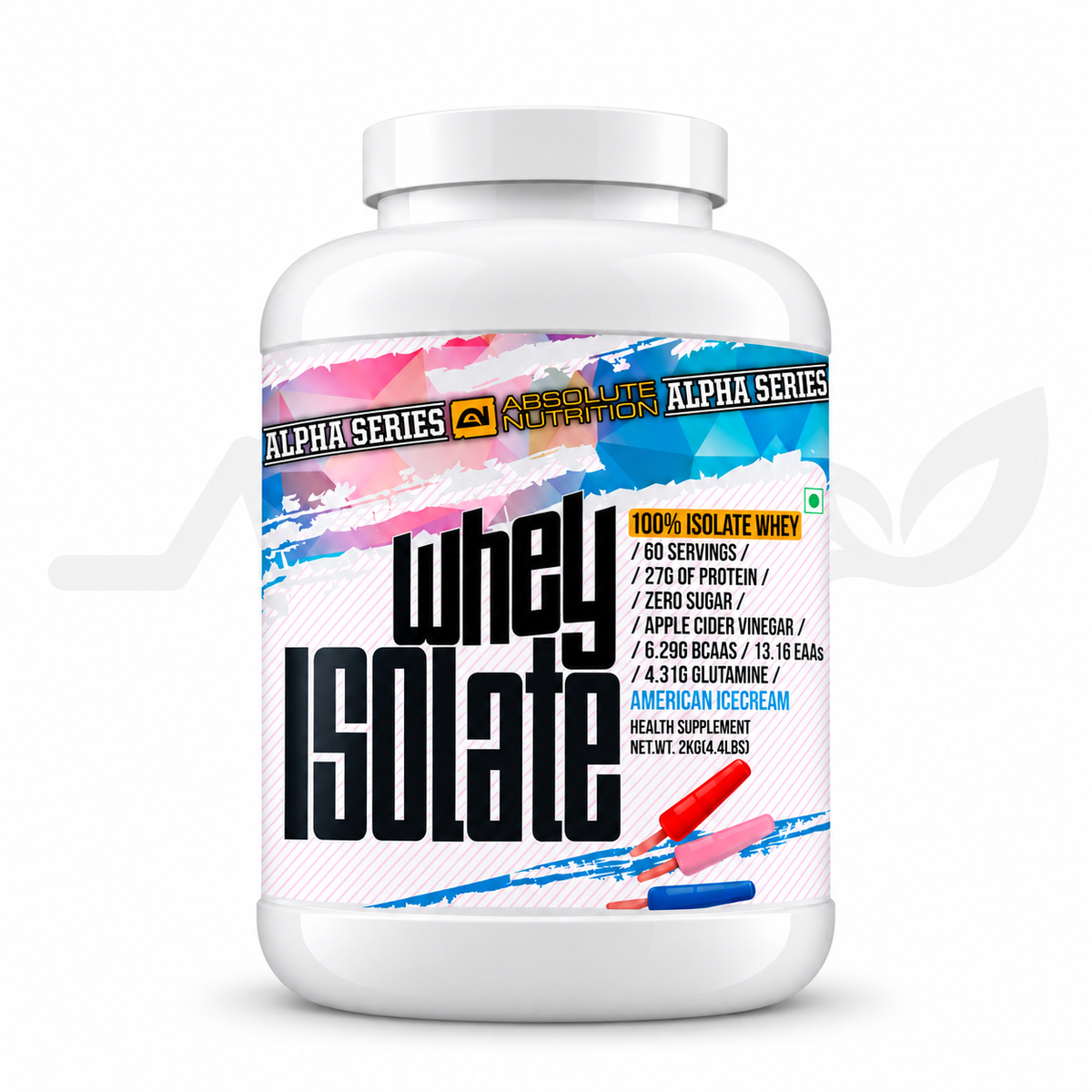 Absolute Nutrition Alpha Whey Isolate — front view