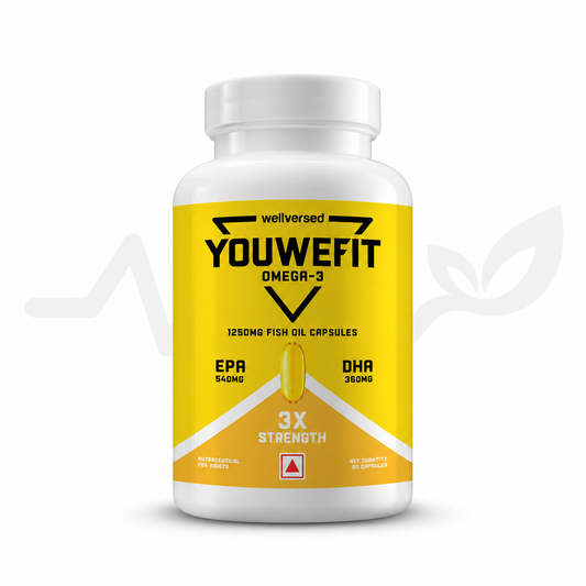 YouWeFit Triple Strength Omega-3, 60 capsules — front view