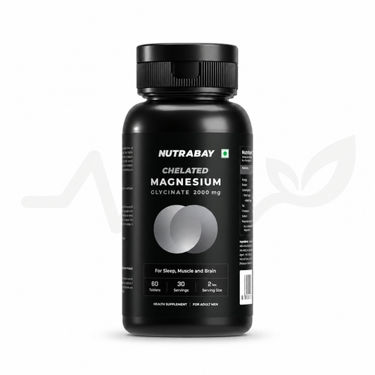 Nutrabay Chelated Magnesium Glycinate, 60 tablets — front view
