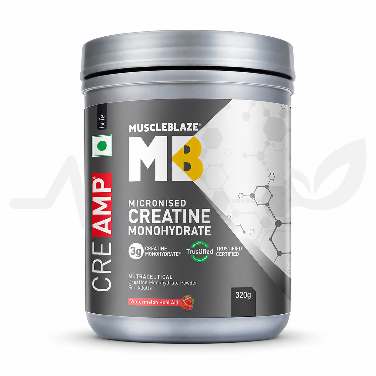 MuscleBlaze CreAMP Creatine Monohydrate, Watermelon Kool Aid, 320 g — H&H